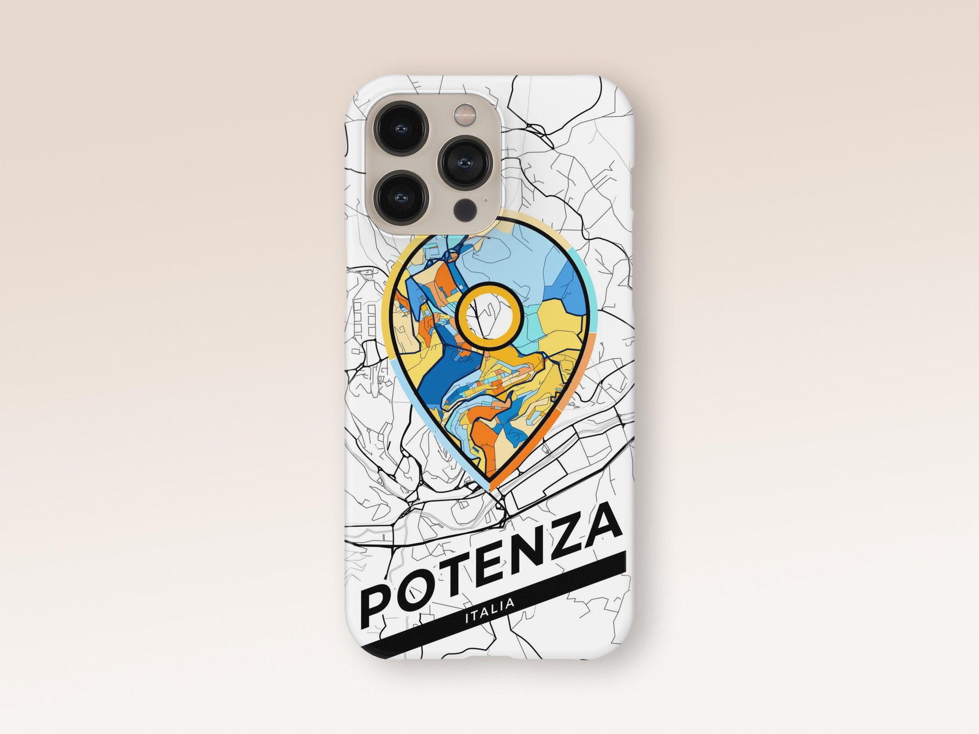 Potenza Italy slim phone case with colorful icon. Birthday, wedding or housewarming gift. Couple match cases. 1