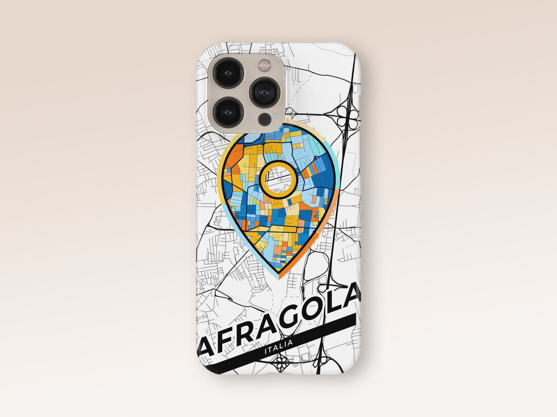 Afragola Italy slim phone case with colorful icon. Birthday, wedding or housewarming gift. Couple match cases. 1
