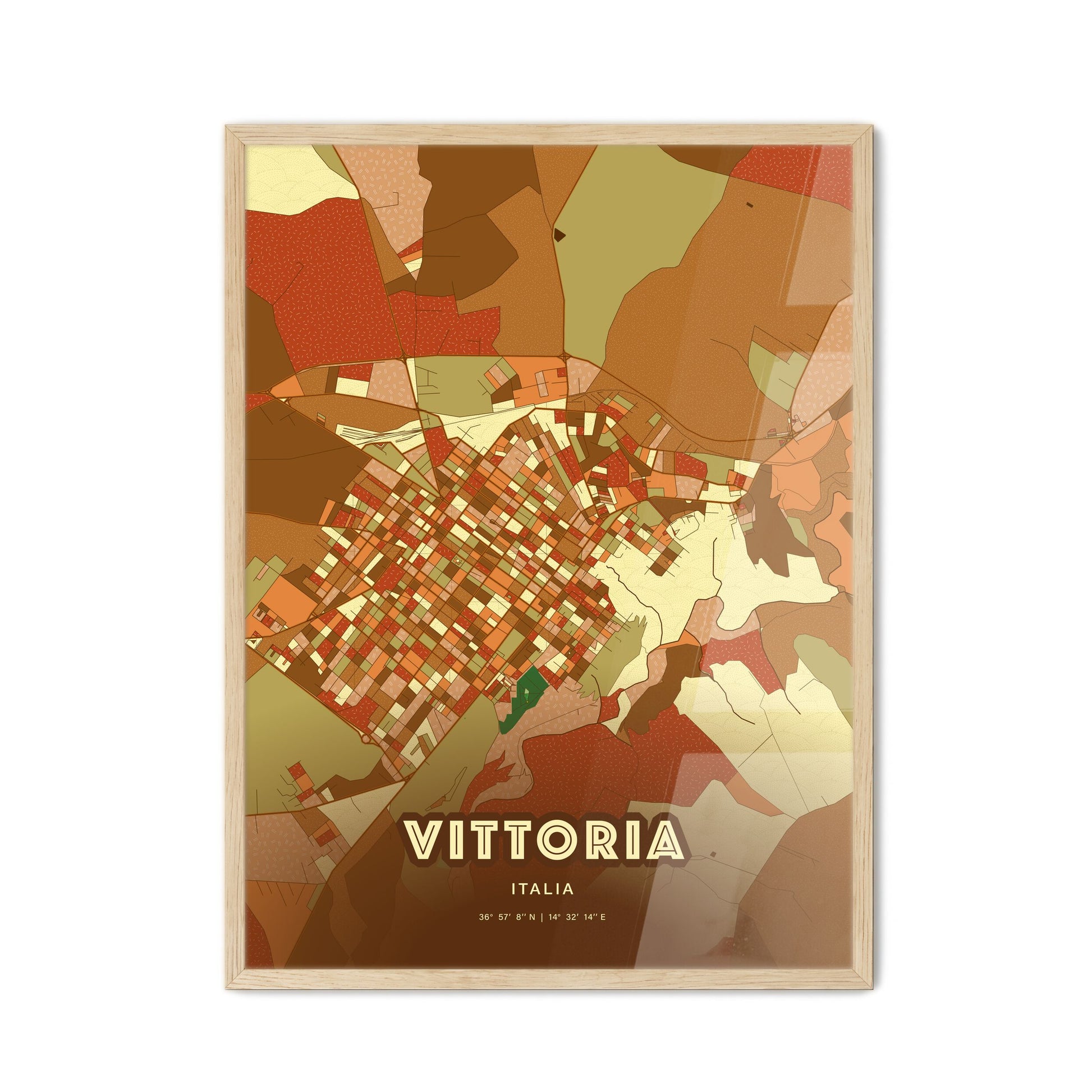 Colorful VITTORIA ITALY Fine Art Map Farmhouse