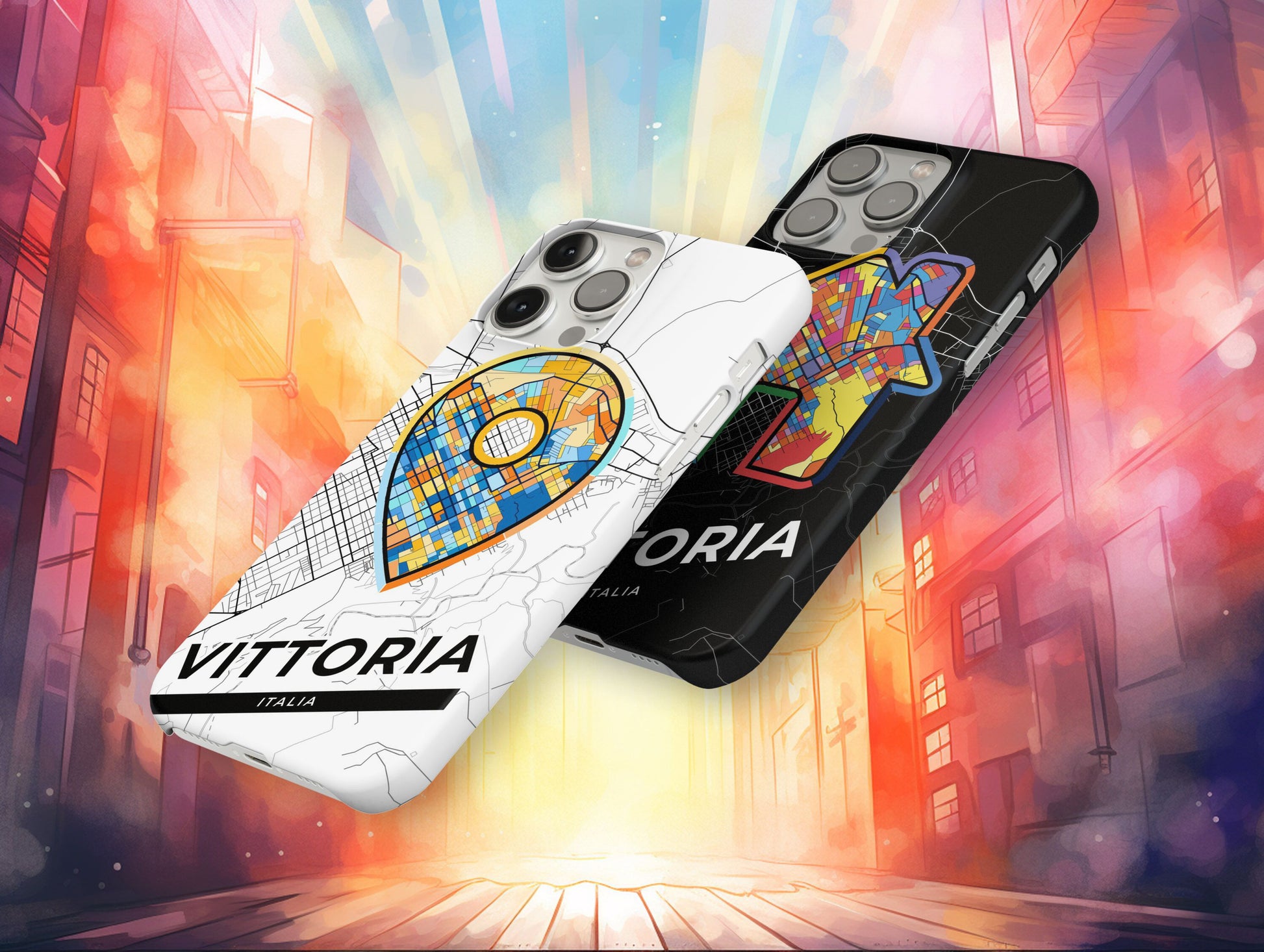 Vittoria Italy slim phone case with colorful icon