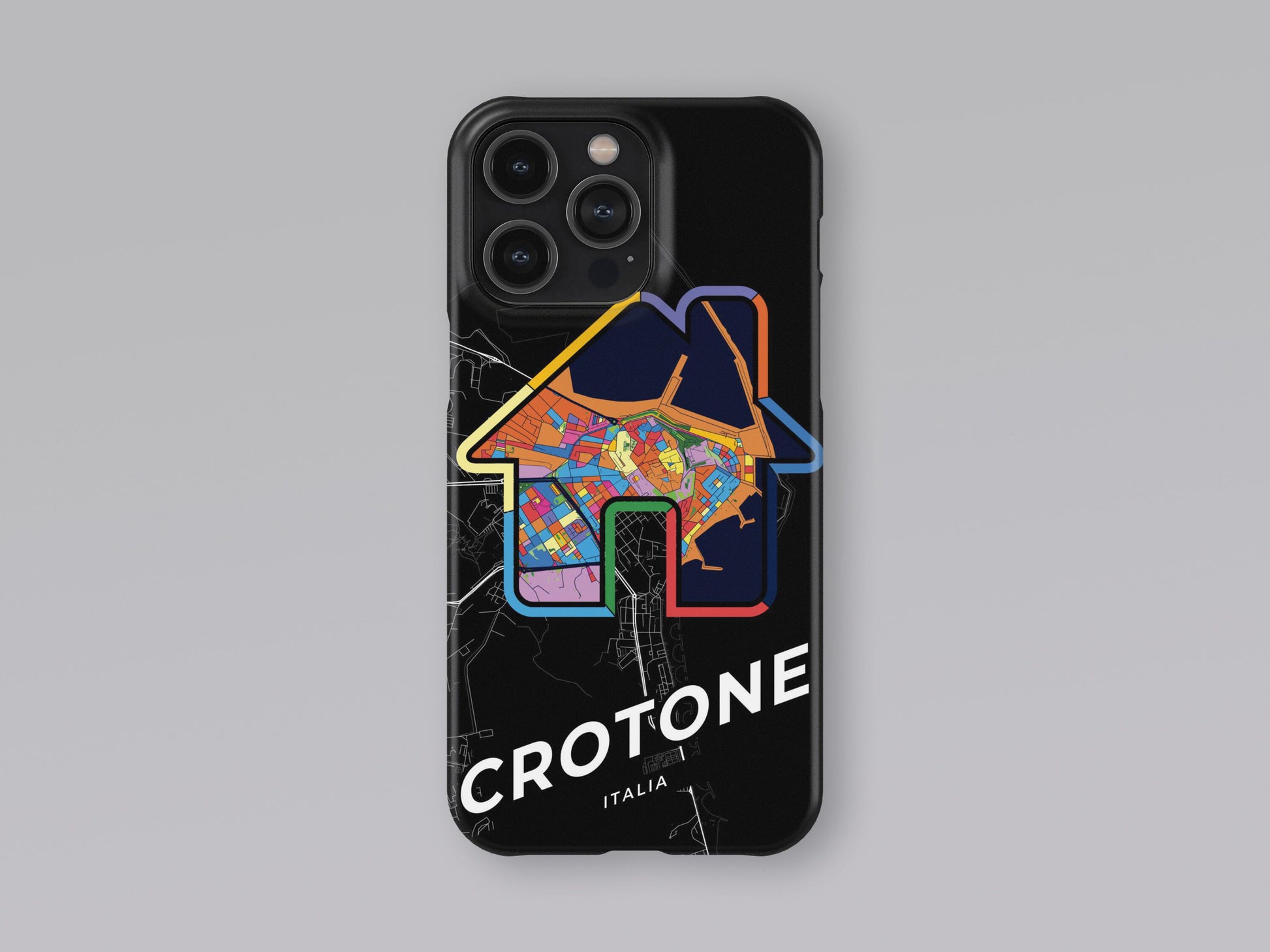 Crotone Italy slim phone case with colorful icon. Birthday, wedding or housewarming gift. Couple match cases. 3
