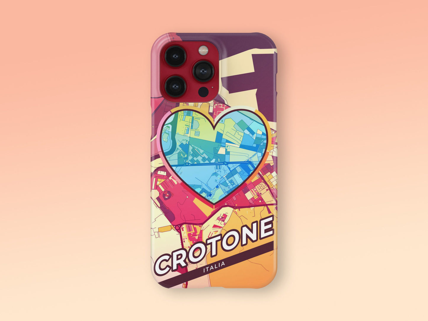 Crotone Italy slim phone case with colorful icon. Birthday, wedding or housewarming gift. Couple match cases. 2