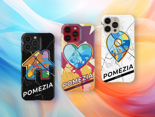Pomezia Italy slim phone case with colorful icon. Birthday, wedding or housewarming gift. Couple match cases.