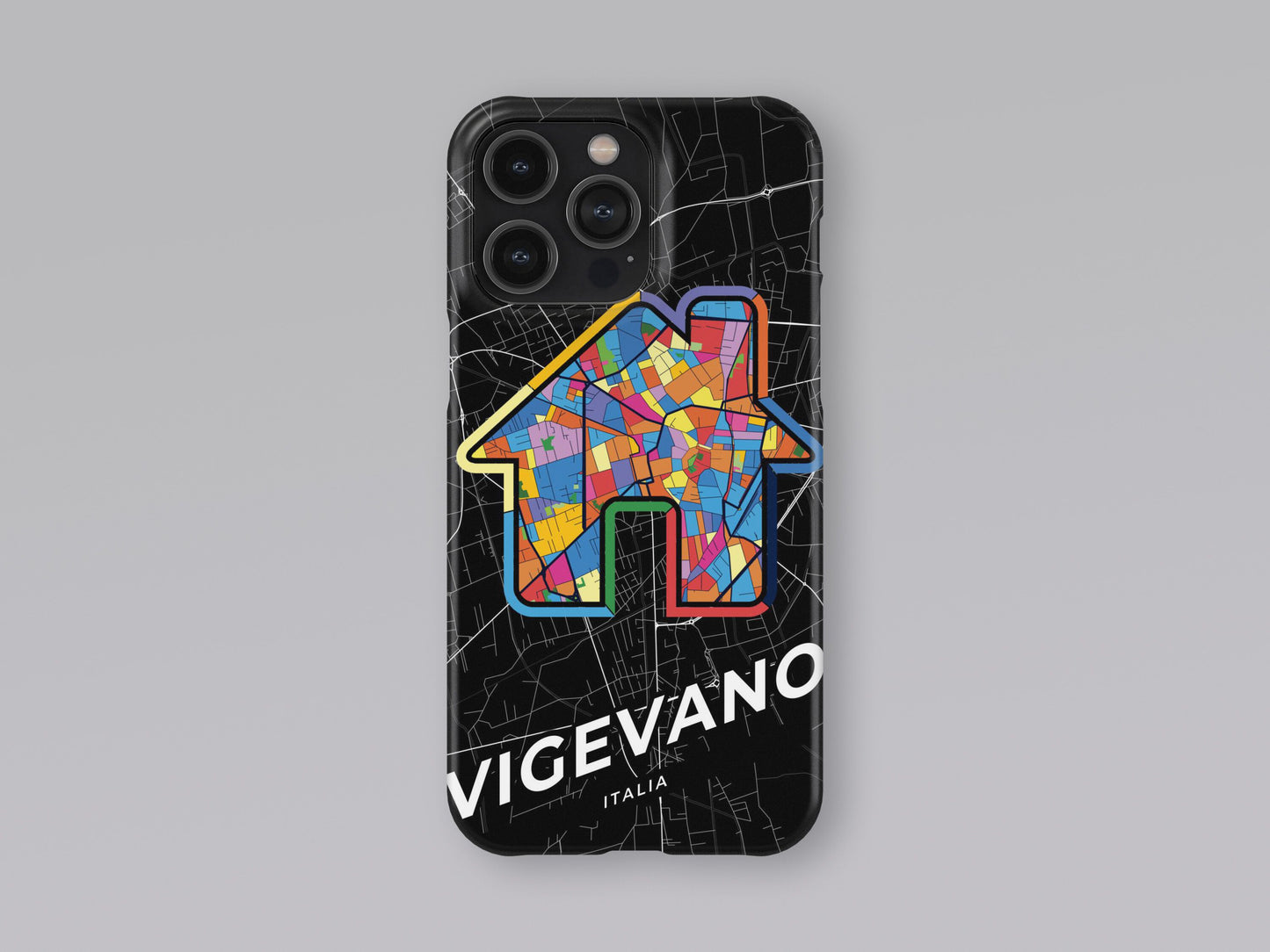 Vigevano Italy slim phone case with colorful icon 3