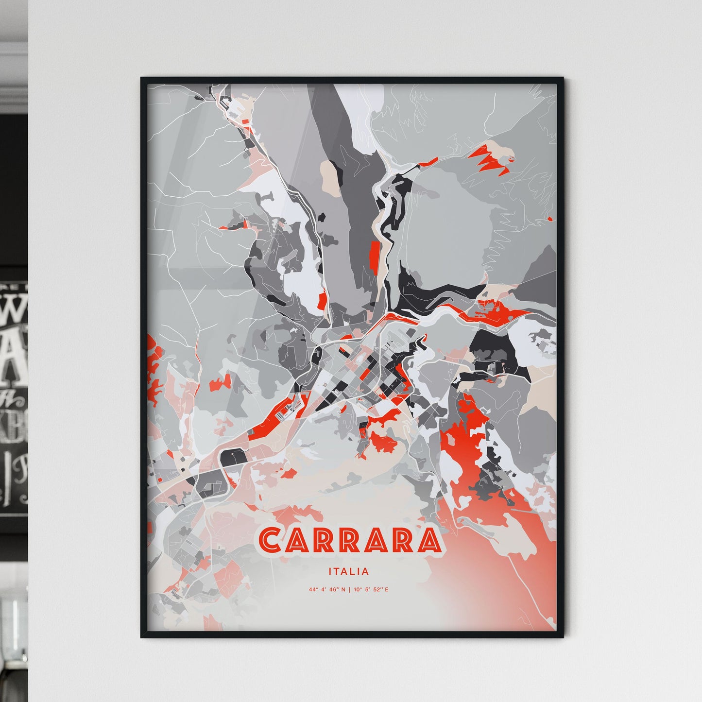 Colorful CARRARA ITALY Fine Art Map Modern