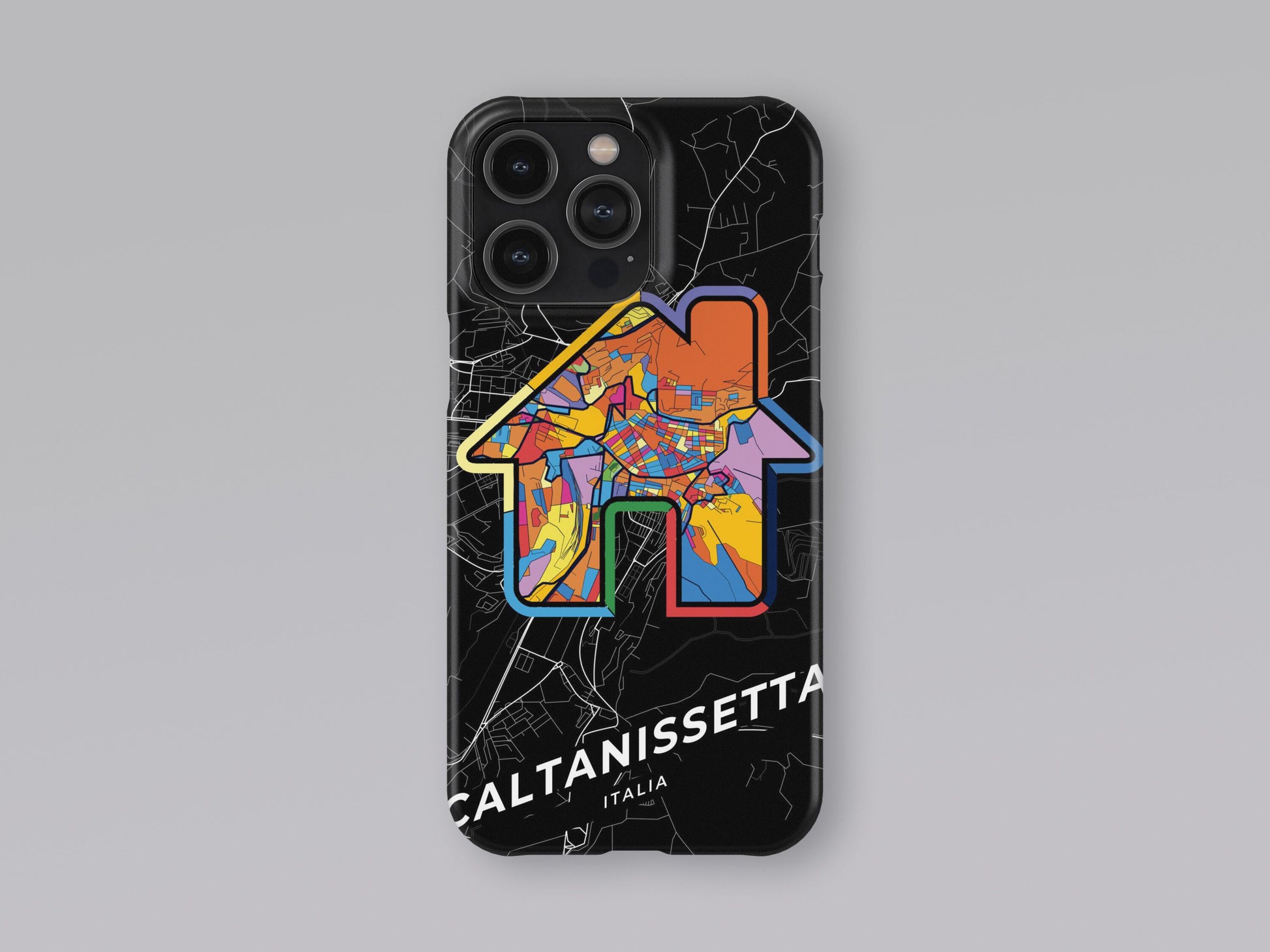 Caltanissetta Italy slim phone case with colorful icon. Birthday, wedding or housewarming gift. Couple match cases. 3