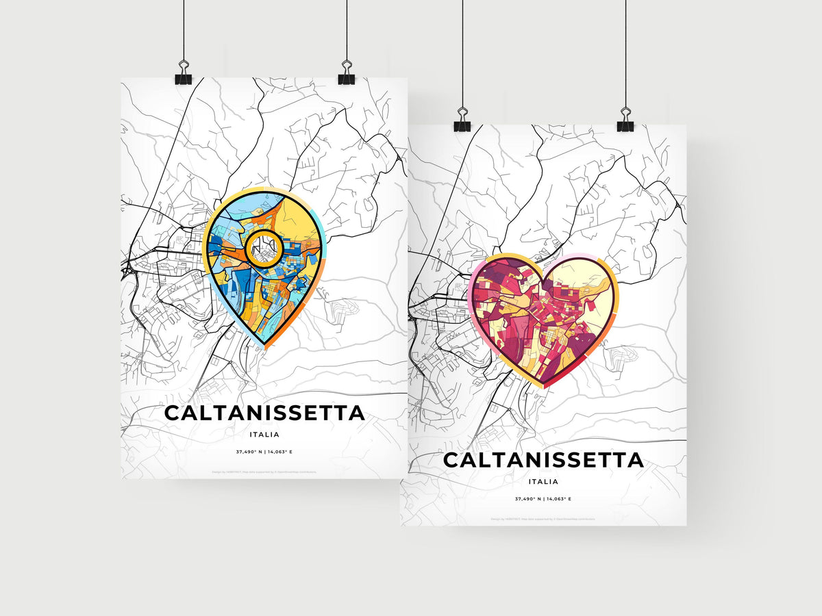 Caltanissetta Italy art print for couples