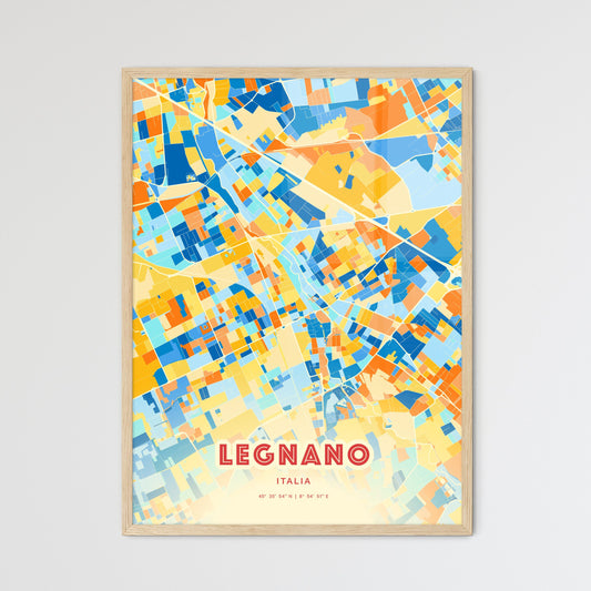 Colorful LEGNANO ITALY Fine Art Map Blue Orange