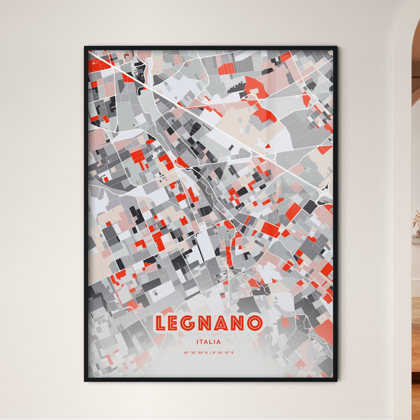 Colorful LEGNANO ITALY Fine Art Map Modern