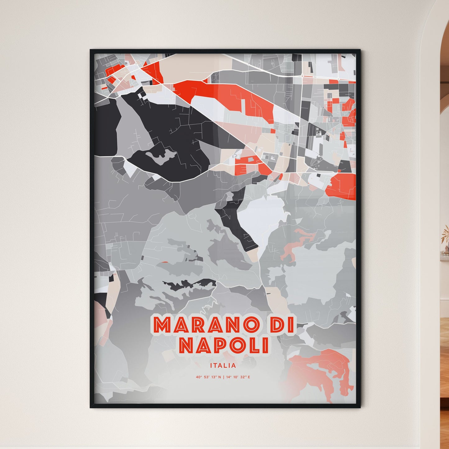 Colorful MARANO DI NAPOLI ITALY Fine Art Map Modern