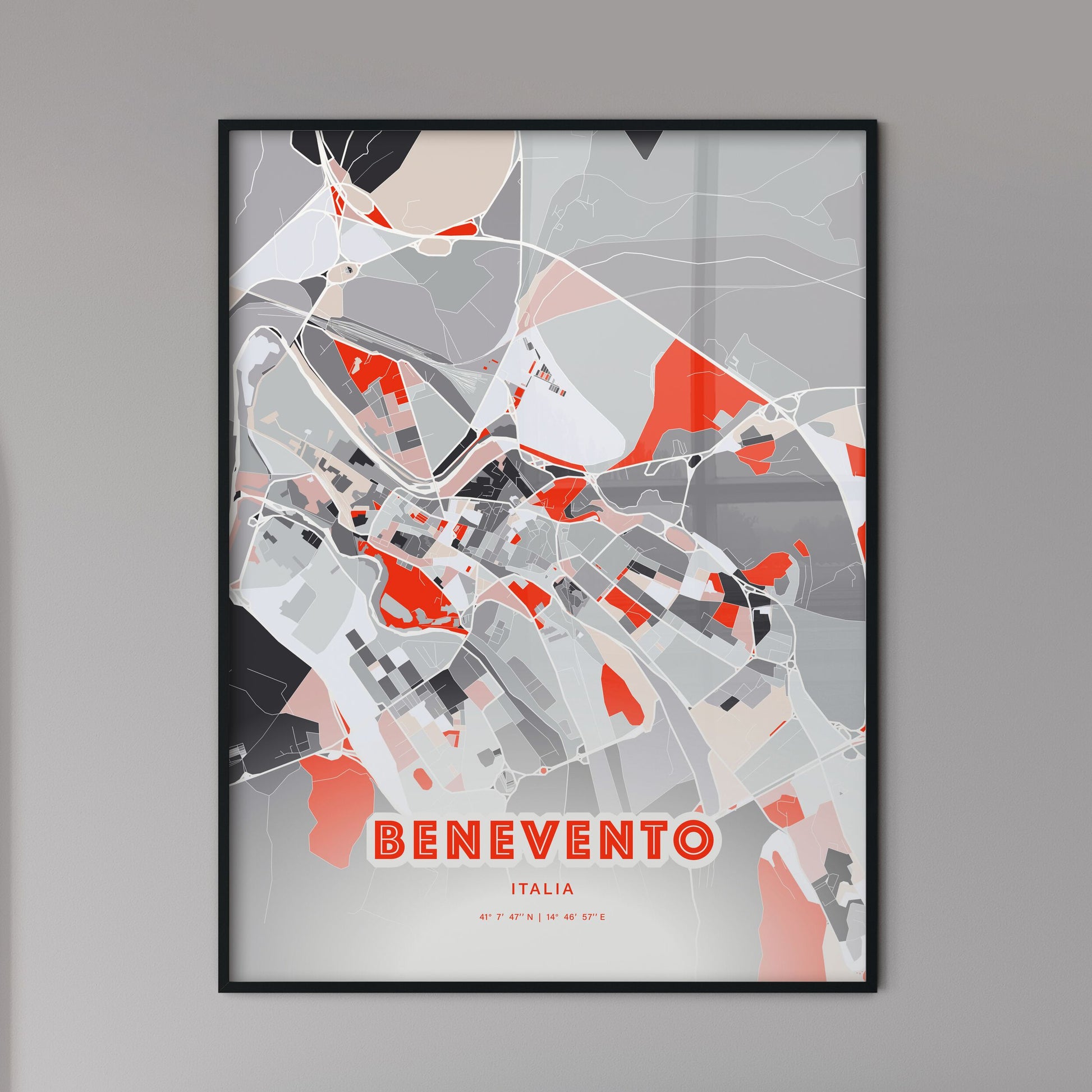 Colorful BENEVENTO ITALY Fine Art Map Modern