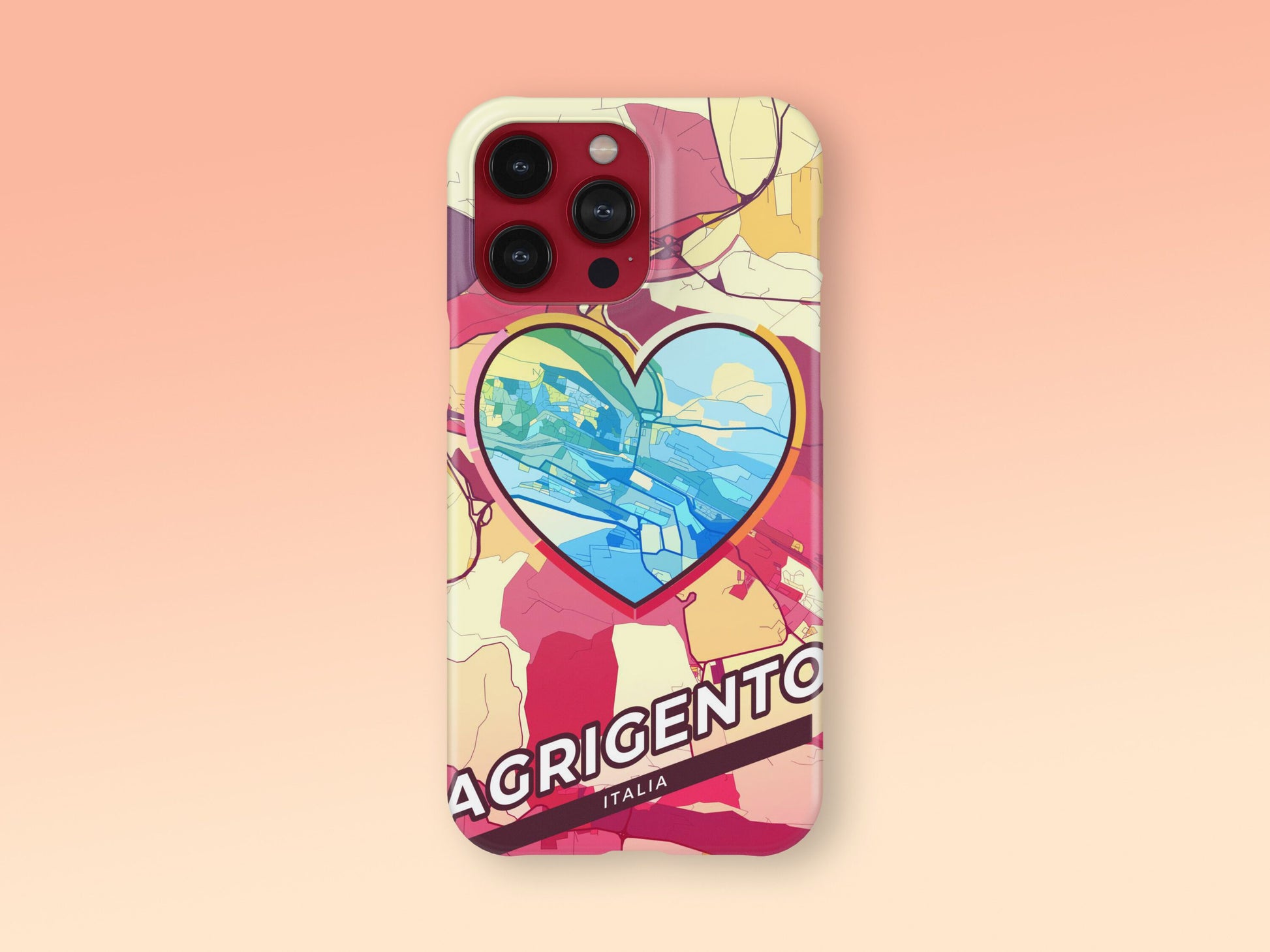 Agrigento Italy slim phone case with colorful icon. Birthday, wedding or housewarming gift. Couple match cases. 2