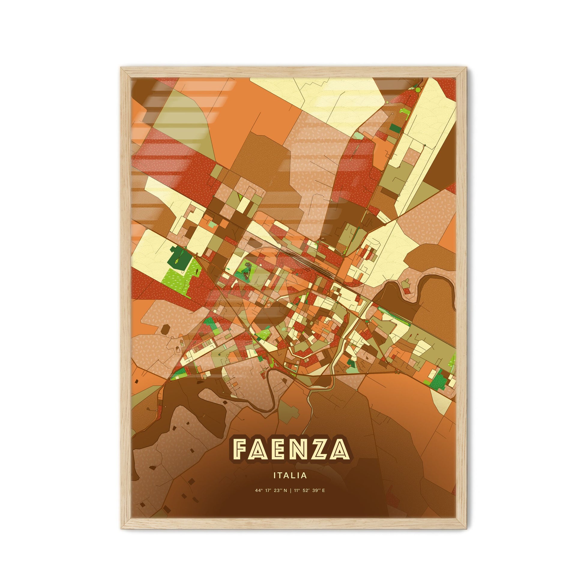 Colorful FAENZA ITALY Fine Art Map Farmhouse