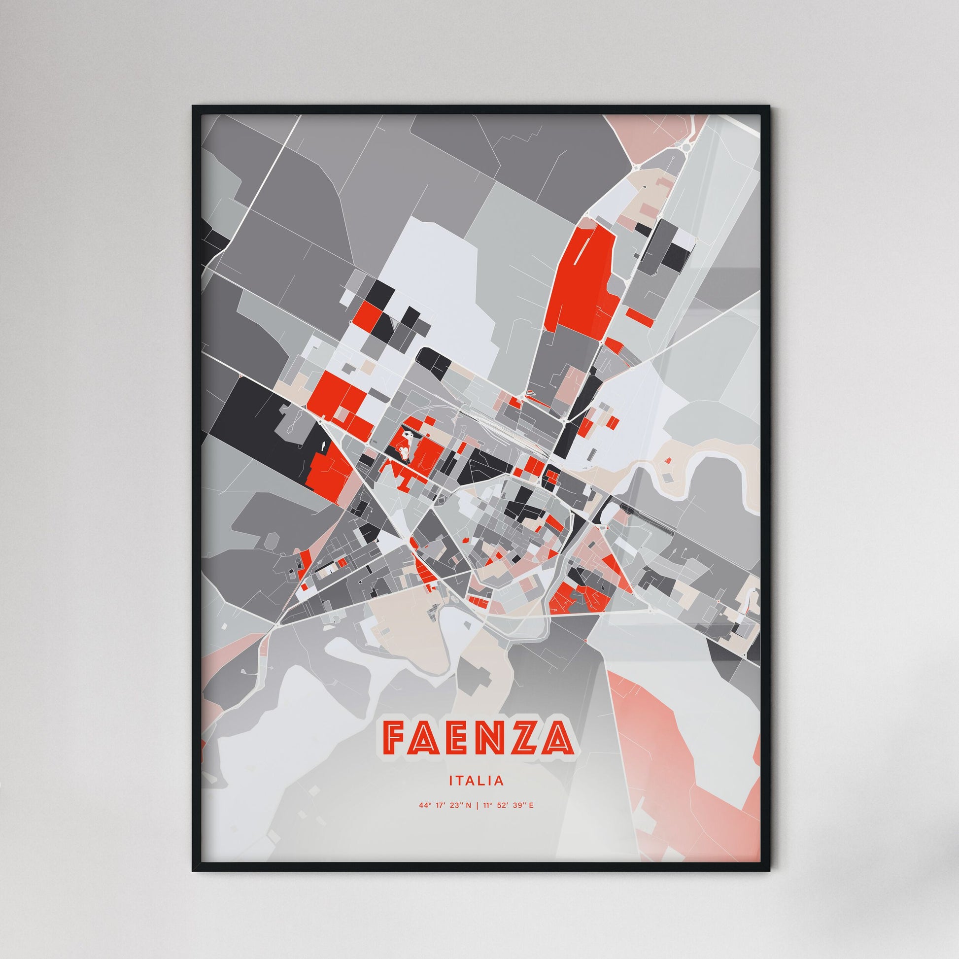 Colorful FAENZA ITALY Fine Art Map Modern