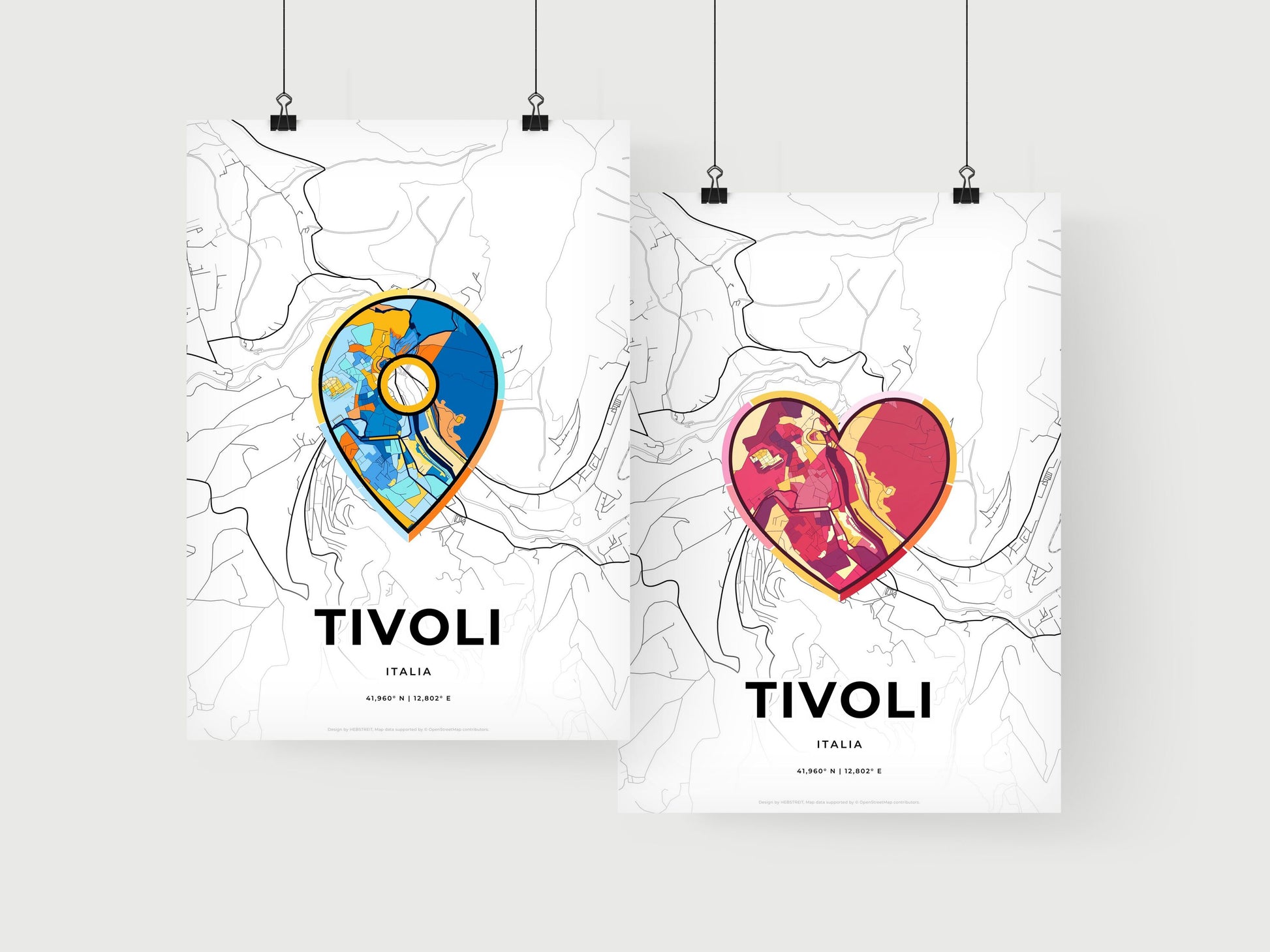 Tivoli Italy art print for couples