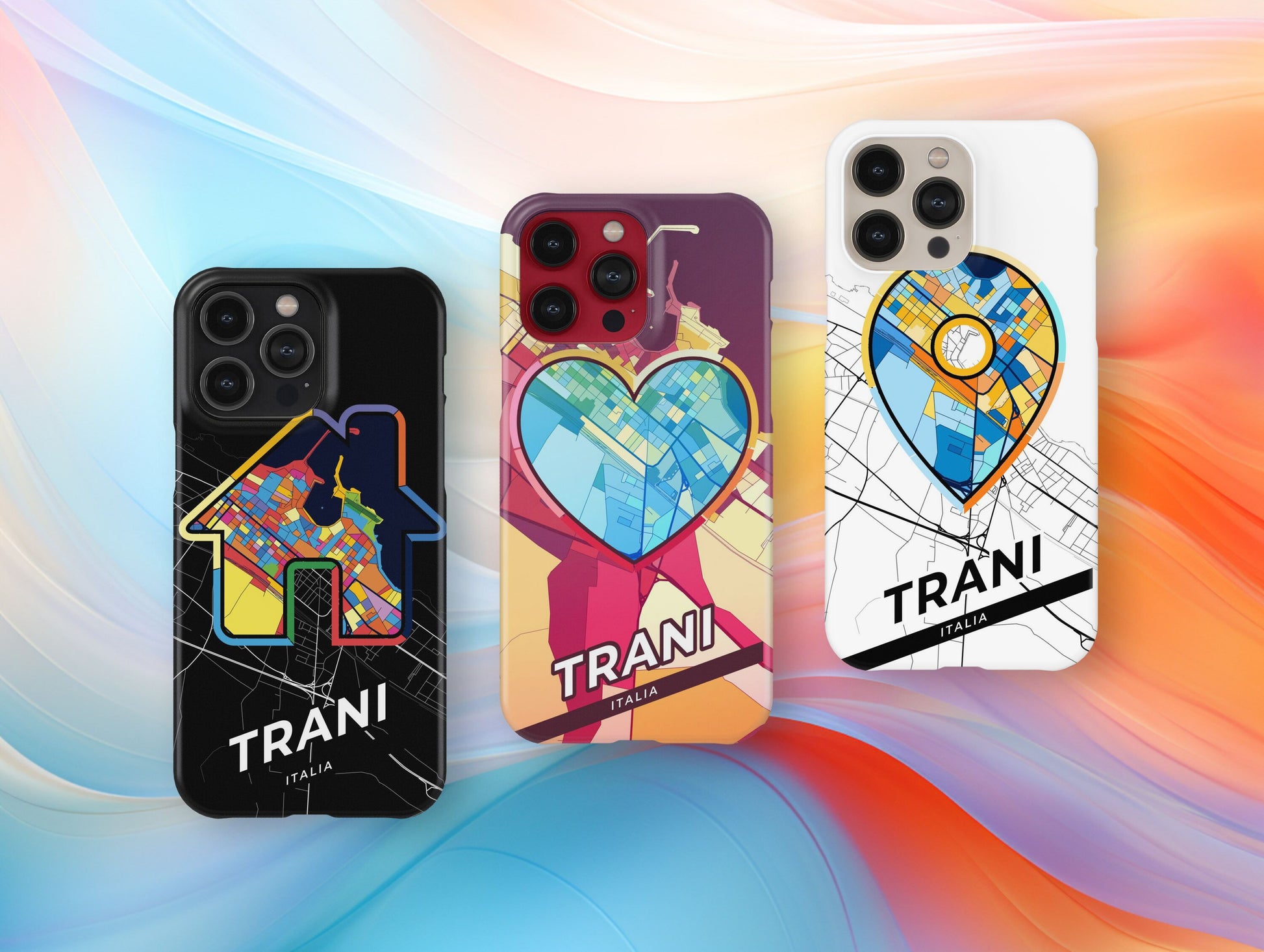 Trani Italy slim phone case with colorful icon