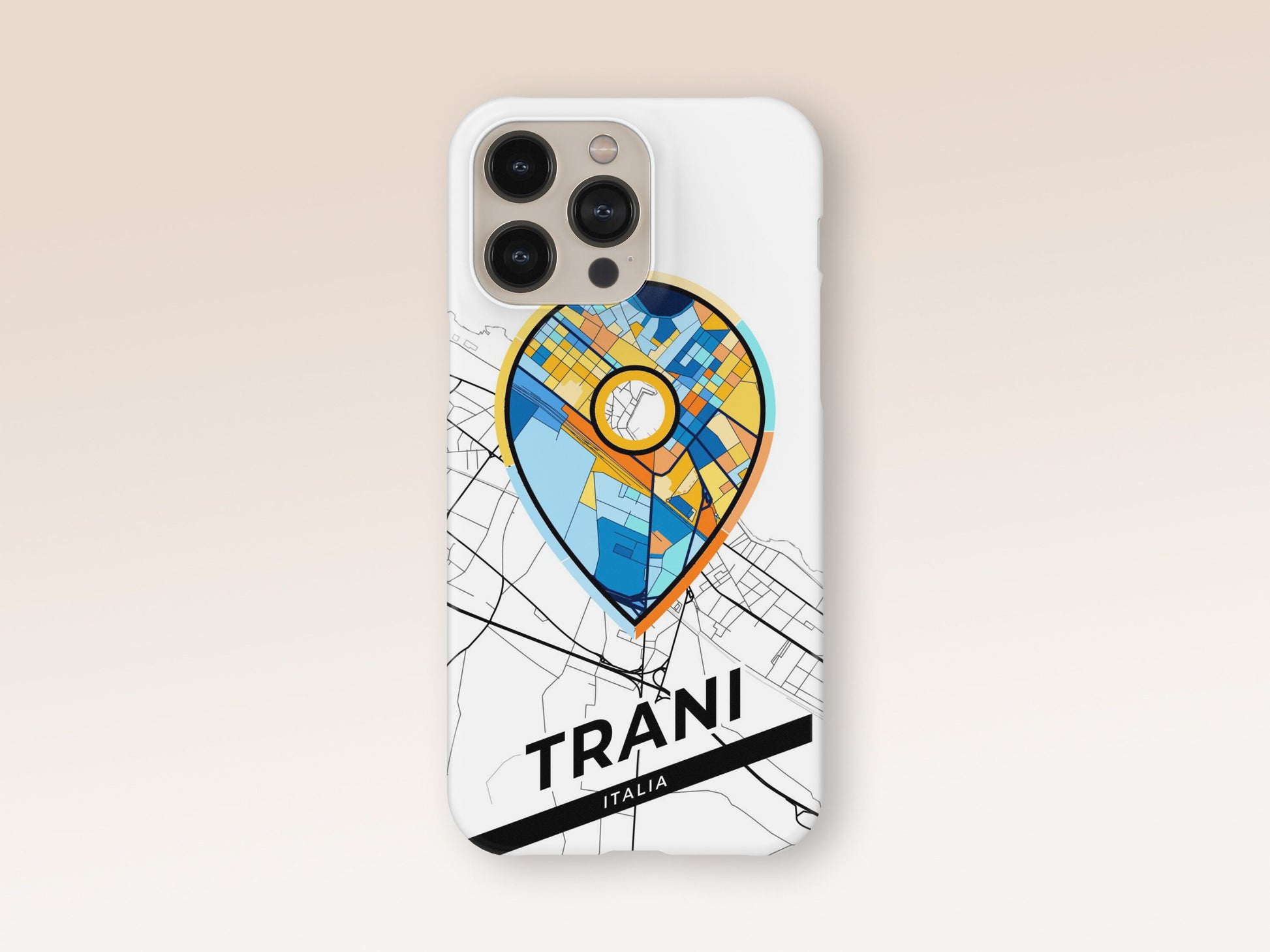 Trani Italy slim phone case with colorful icon 1