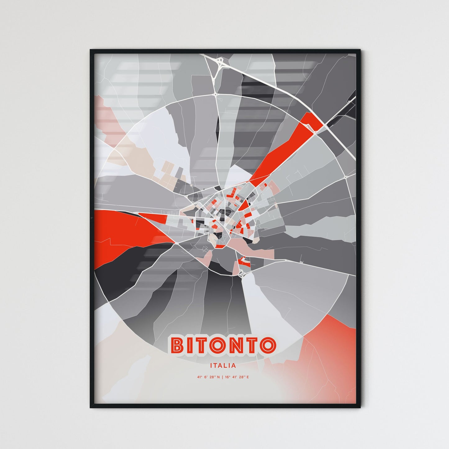 Colorful BITONTO ITALY Fine Art Map Modern