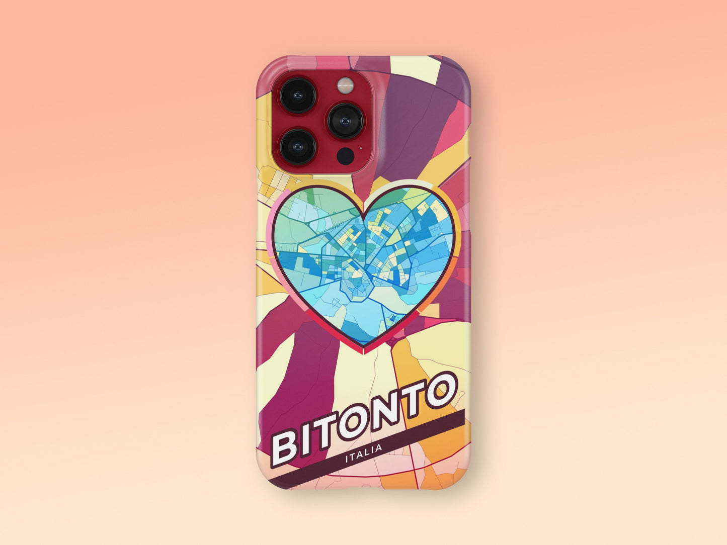 Bitonto Italy slim phone case with colorful icon. Birthday, wedding or housewarming gift. Couple match cases. 2