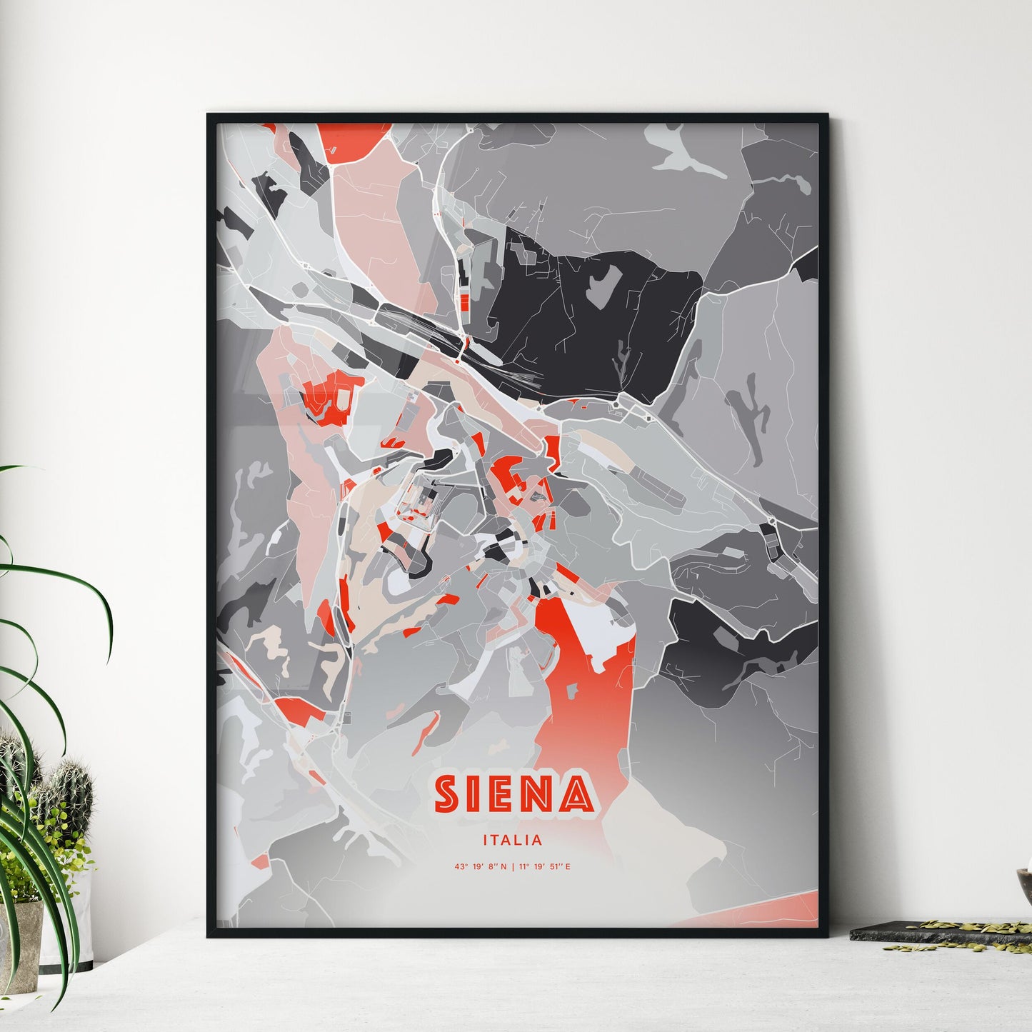 Colorful SIENA ITALY Fine Art Map Modern