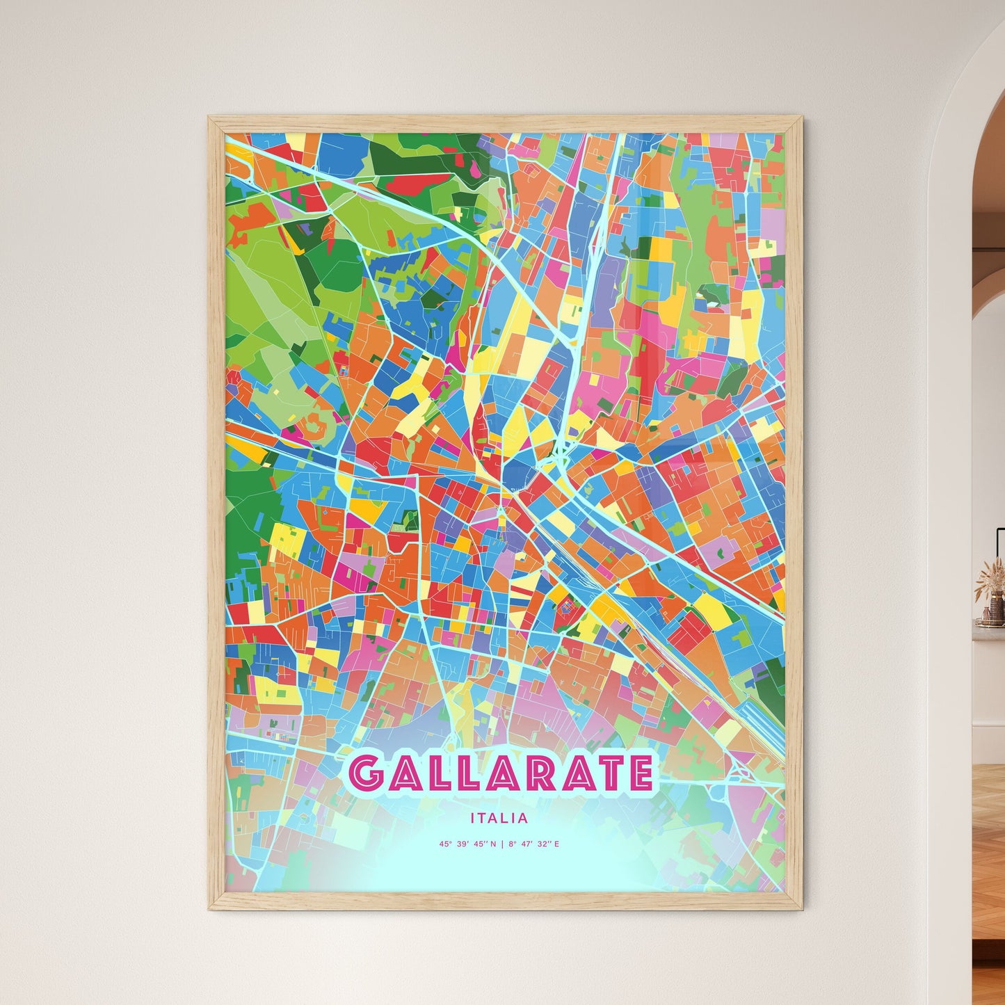 Colorful GALLARATE ITALY Fine Art Map Crazy Colors