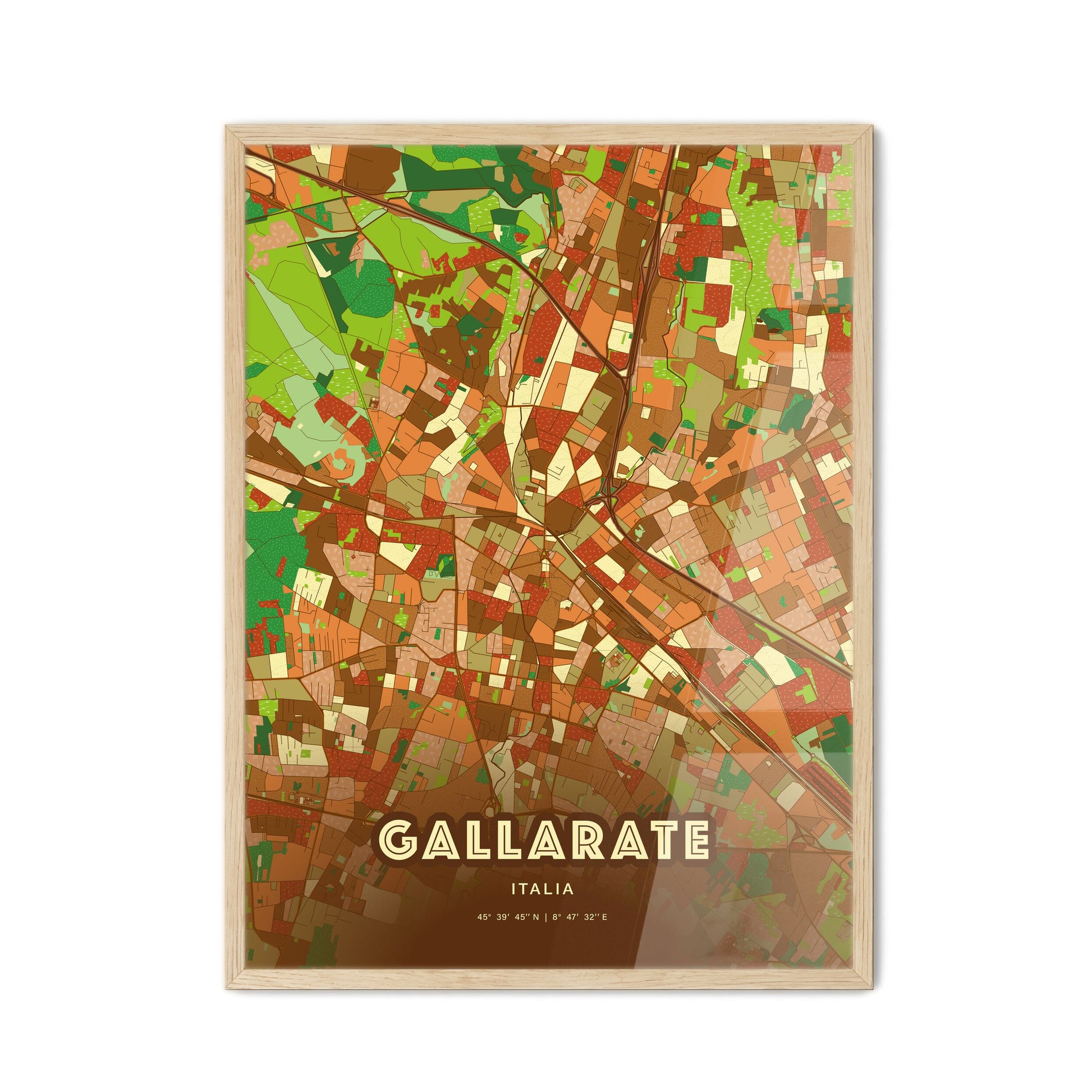 Colorful GALLARATE ITALY Fine Art Map Farmhouse