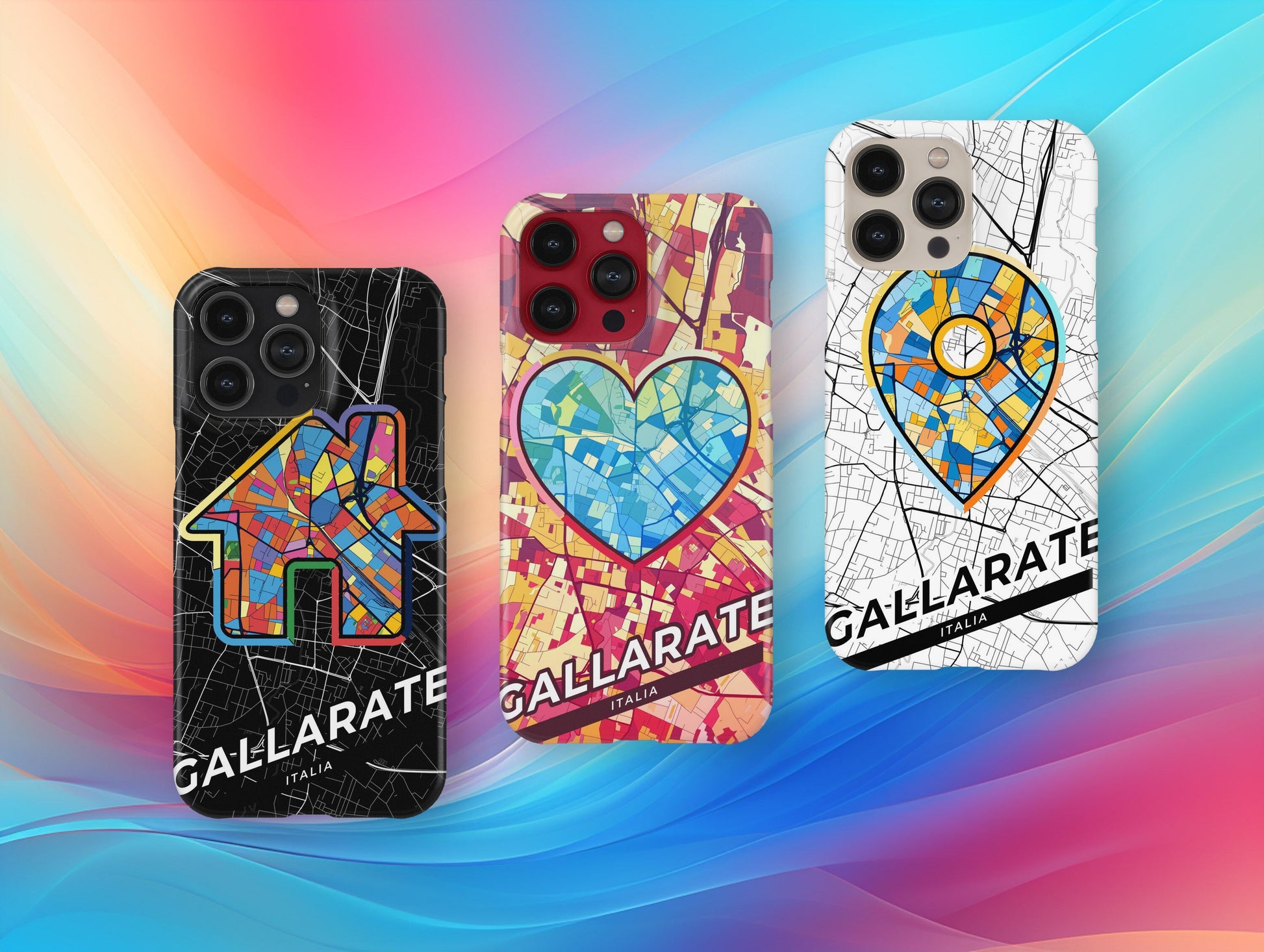 Gallarate Italy slim phone case with colorful icon. Birthday, wedding or housewarming gift. Couple match cases.
