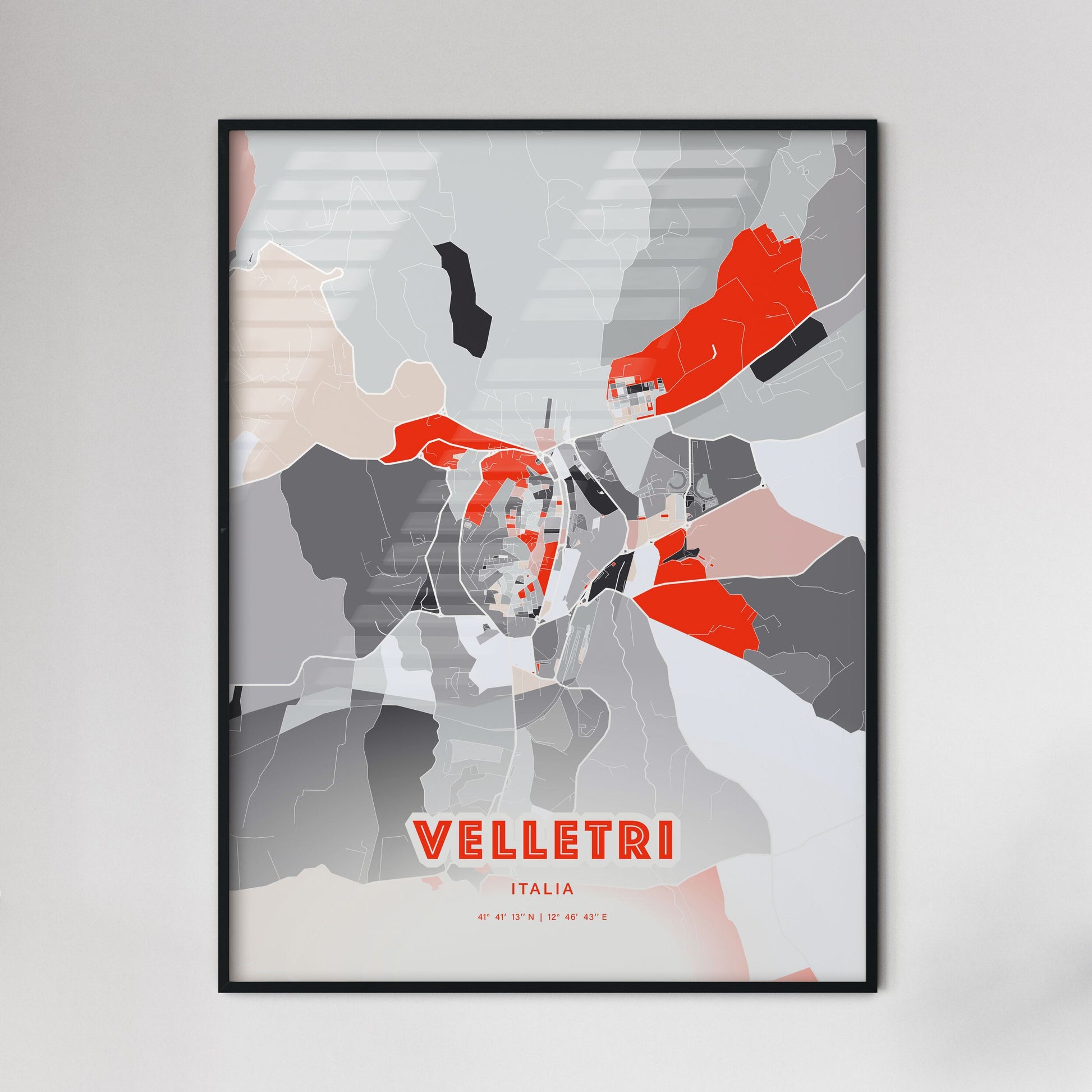 Colorful VELLETRI ITALY Fine Art Map Modern