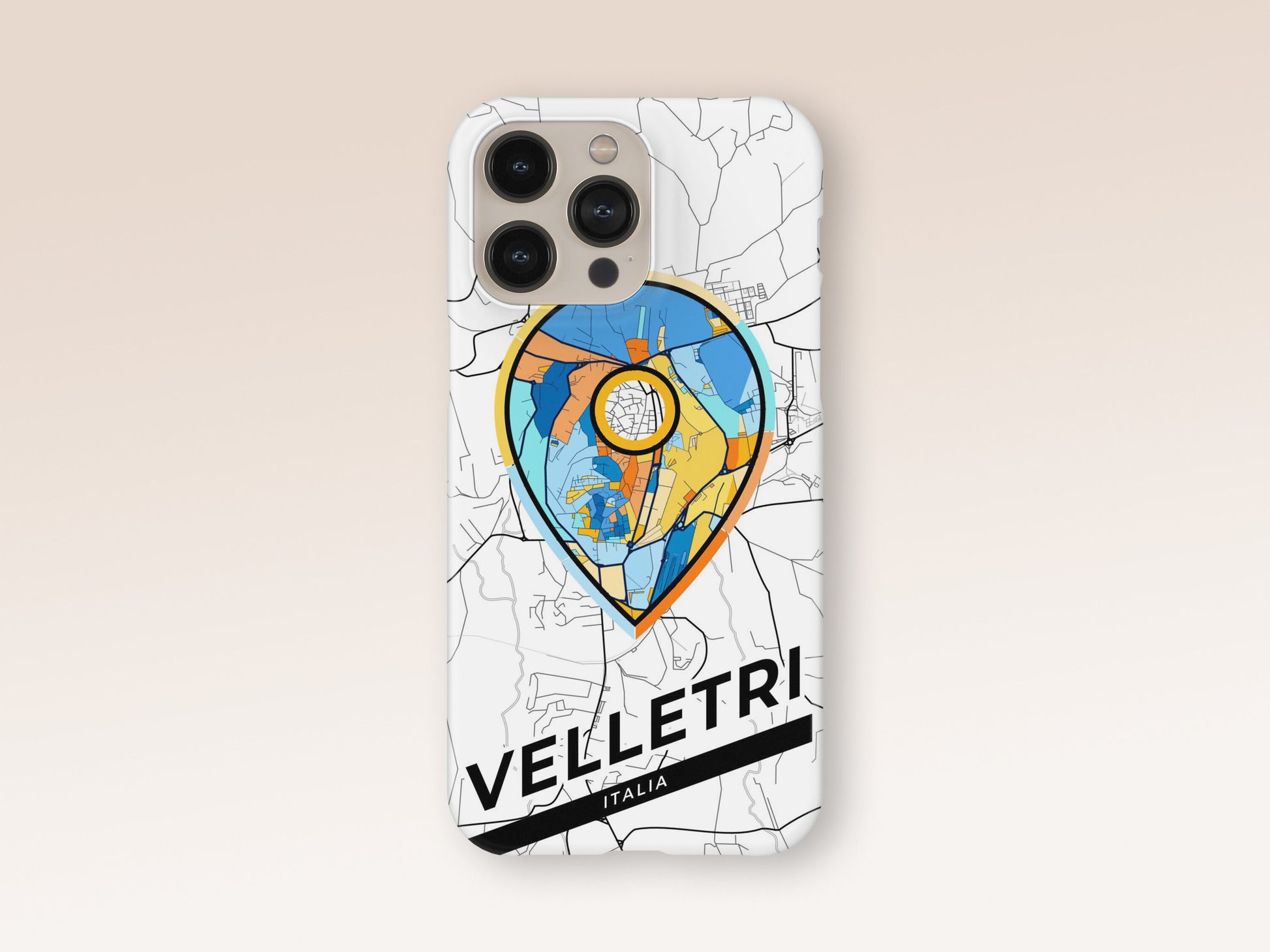 Velletri Italy slim phone case with colorful icon 1