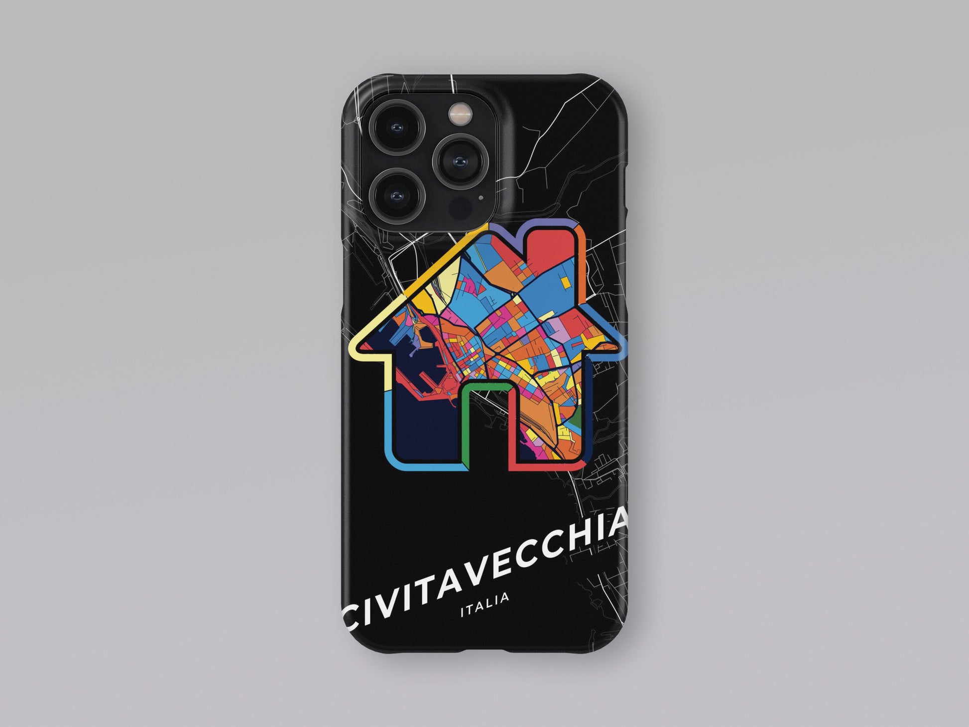 Civitavecchia Italy slim phone case with colorful icon. Birthday, wedding or housewarming gift. Couple match cases. 3