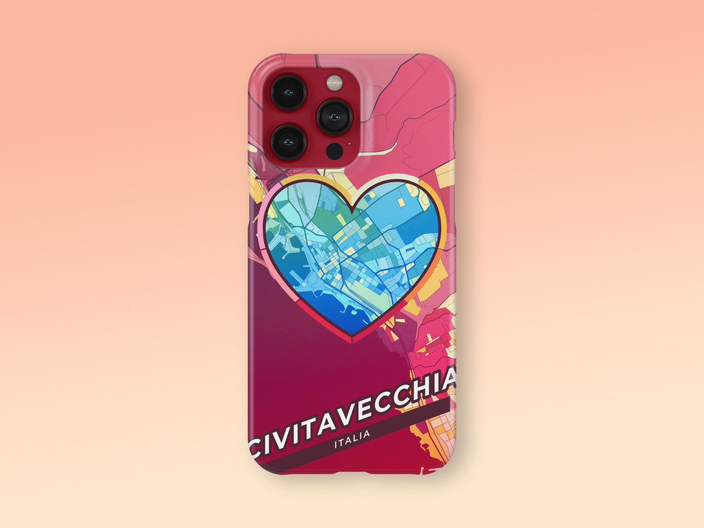 Civitavecchia Italy slim phone case with colorful icon. Birthday, wedding or housewarming gift. Couple match cases. 2