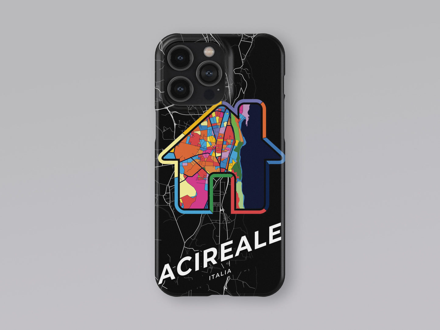 Acireale Italy slim phone case with colorful icon. Birthday, wedding or housewarming gift. Couple match cases. 3