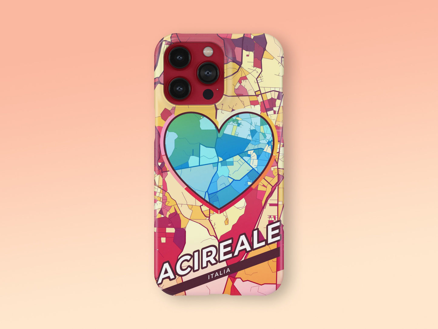 Acireale Italy slim phone case with colorful icon. Birthday, wedding or housewarming gift. Couple match cases. 2