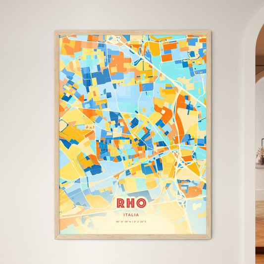 Colorful RHO ITALY Fine Art Map Blue Orange
