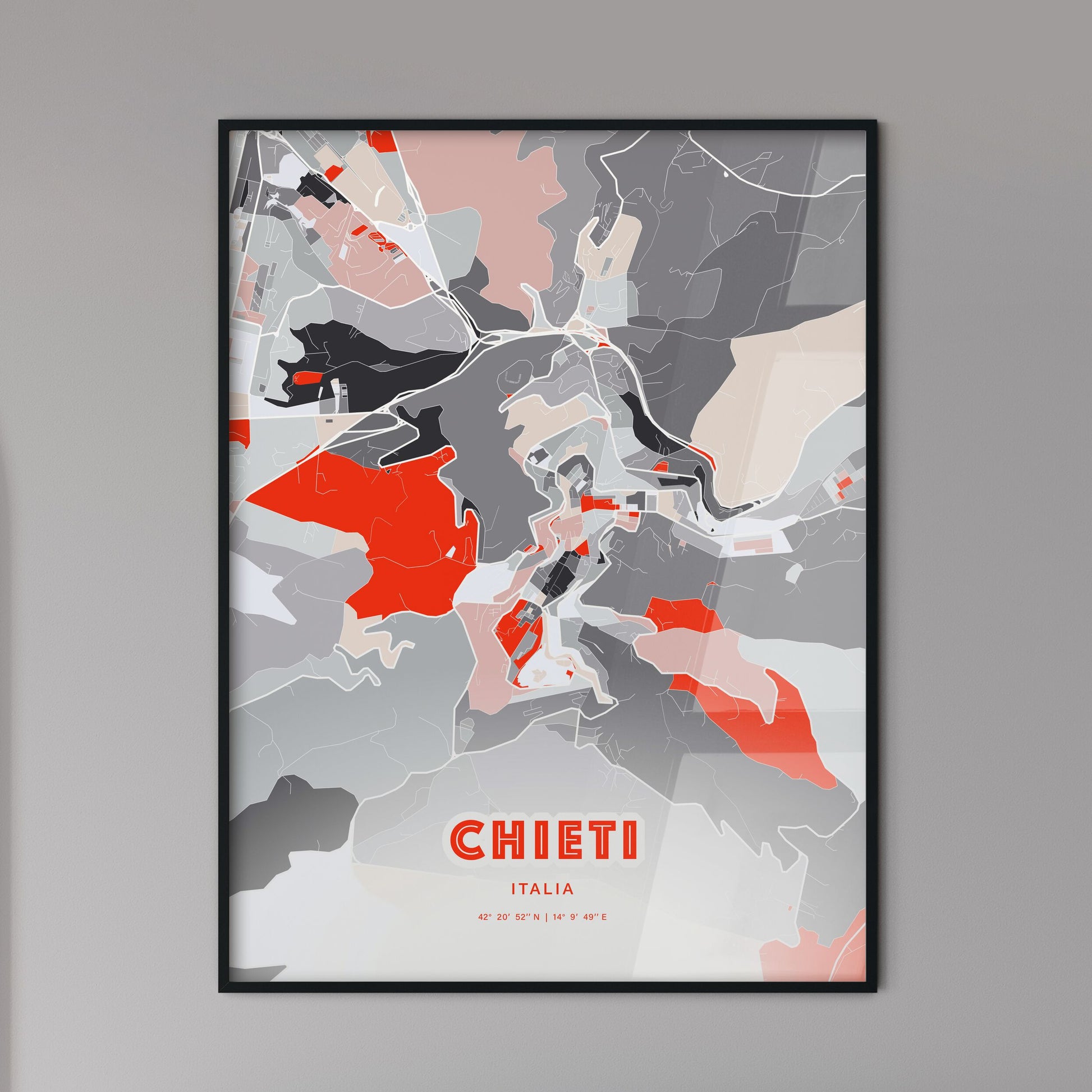 Colorful CHIETI ITALY Fine Art Map Modern