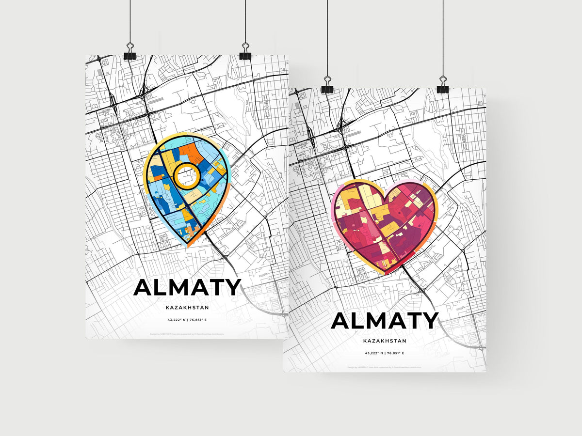 Almaty Kazakhstan art print for couples