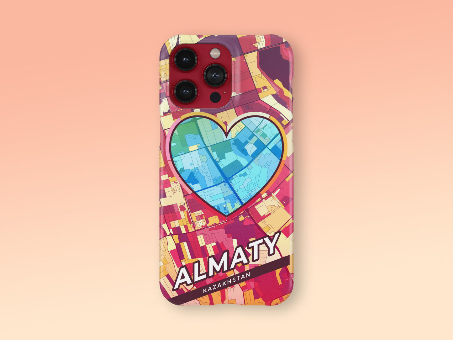Almaty Kazakhstan slim phone case with colorful icon. Birthday, wedding or housewarming gift. Couple match cases. 2