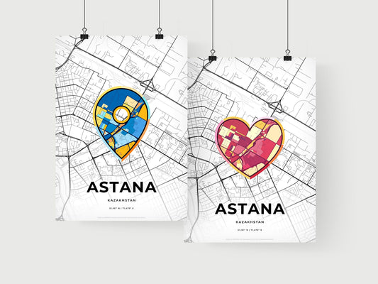 Astana Kazakhstan art print for couples