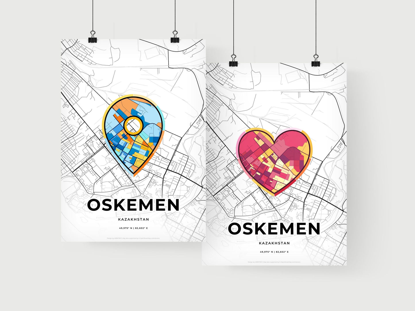 Oskemen Kazakhstan art print for couples