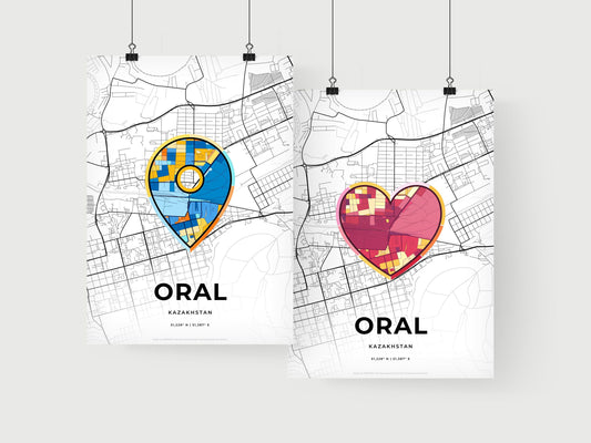 Oral Kazakhstan art print for couples