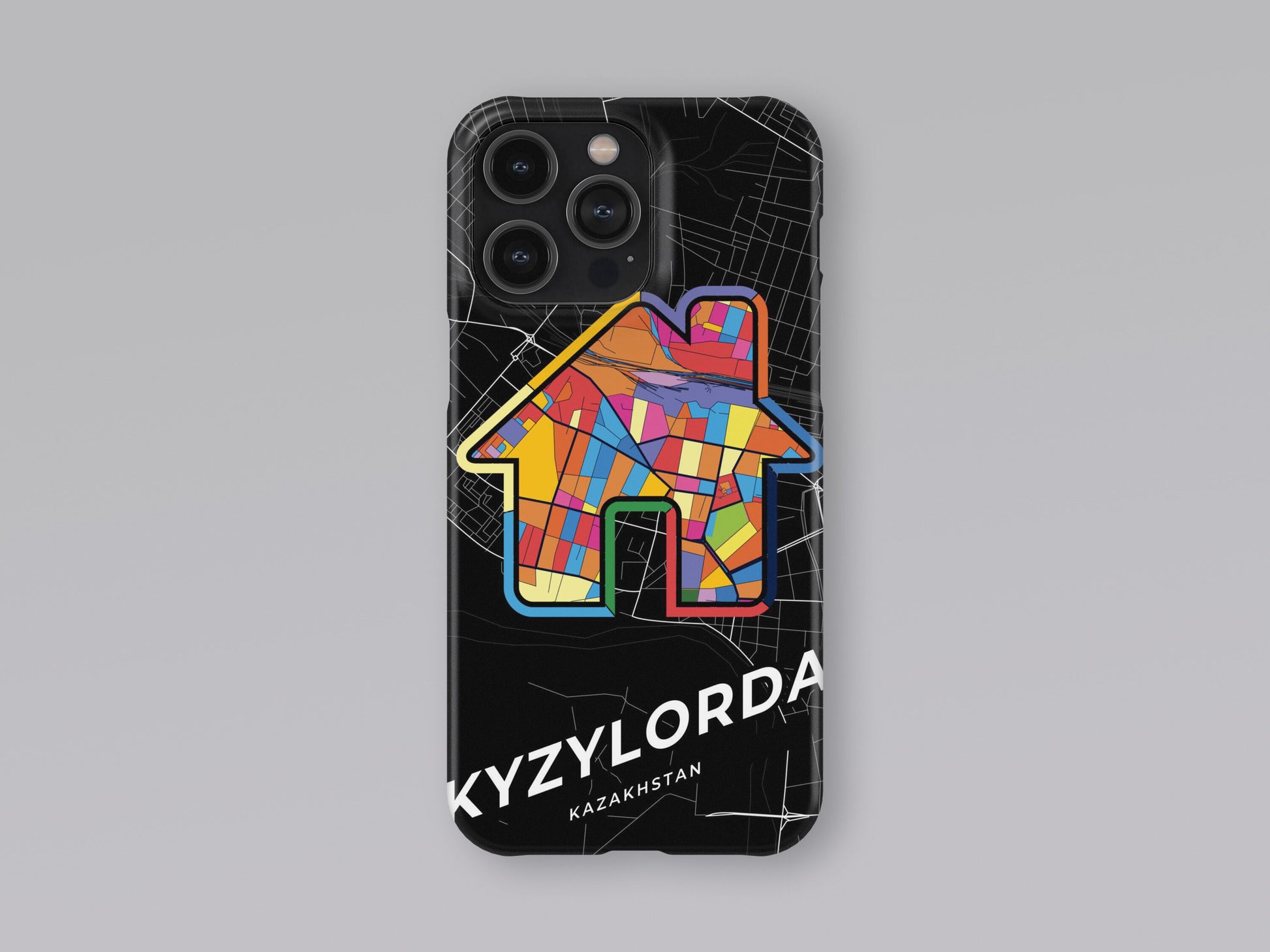 Kyzylorda Kazakhstan slim phone case with colorful icon. Birthday, wedding or housewarming gift. Couple match cases. 3