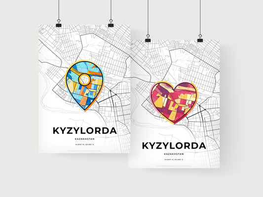 Kyzylorda Kazakhstan art print for couples
