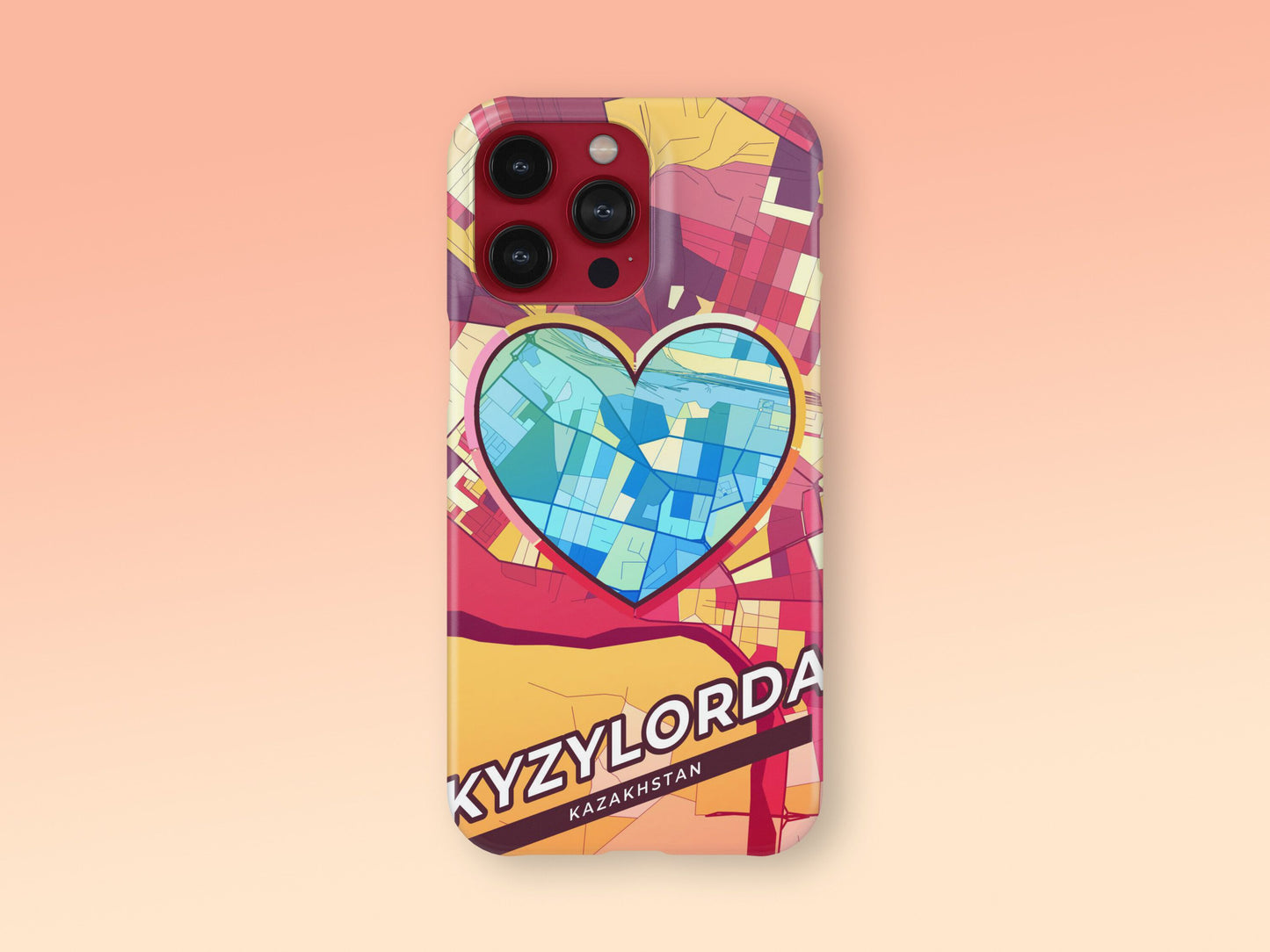 Kyzylorda Kazakhstan slim phone case with colorful icon. Birthday, wedding or housewarming gift. Couple match cases. 2