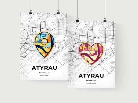 Atyrau Kazakhstan art print for couples