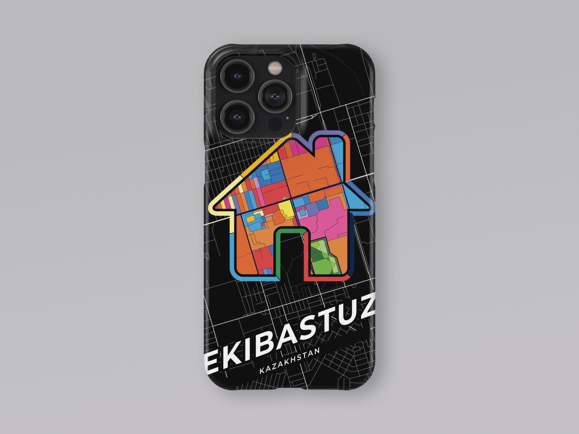 Ekibastuz Kazakhstan slim phone case with colorful icon. Birthday, wedding or housewarming gift. Couple match cases. 3
