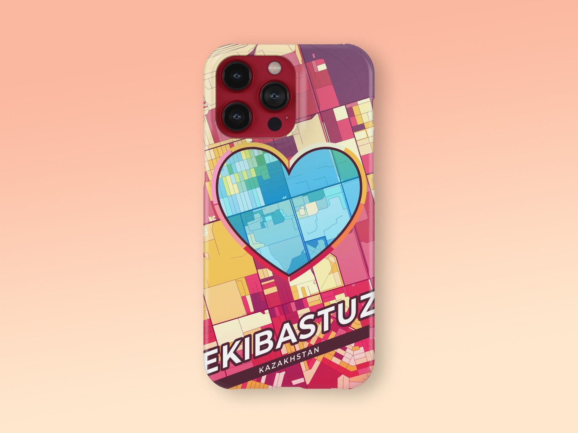 Ekibastuz Kazakhstan slim phone case with colorful icon. Birthday, wedding or housewarming gift. Couple match cases. 2