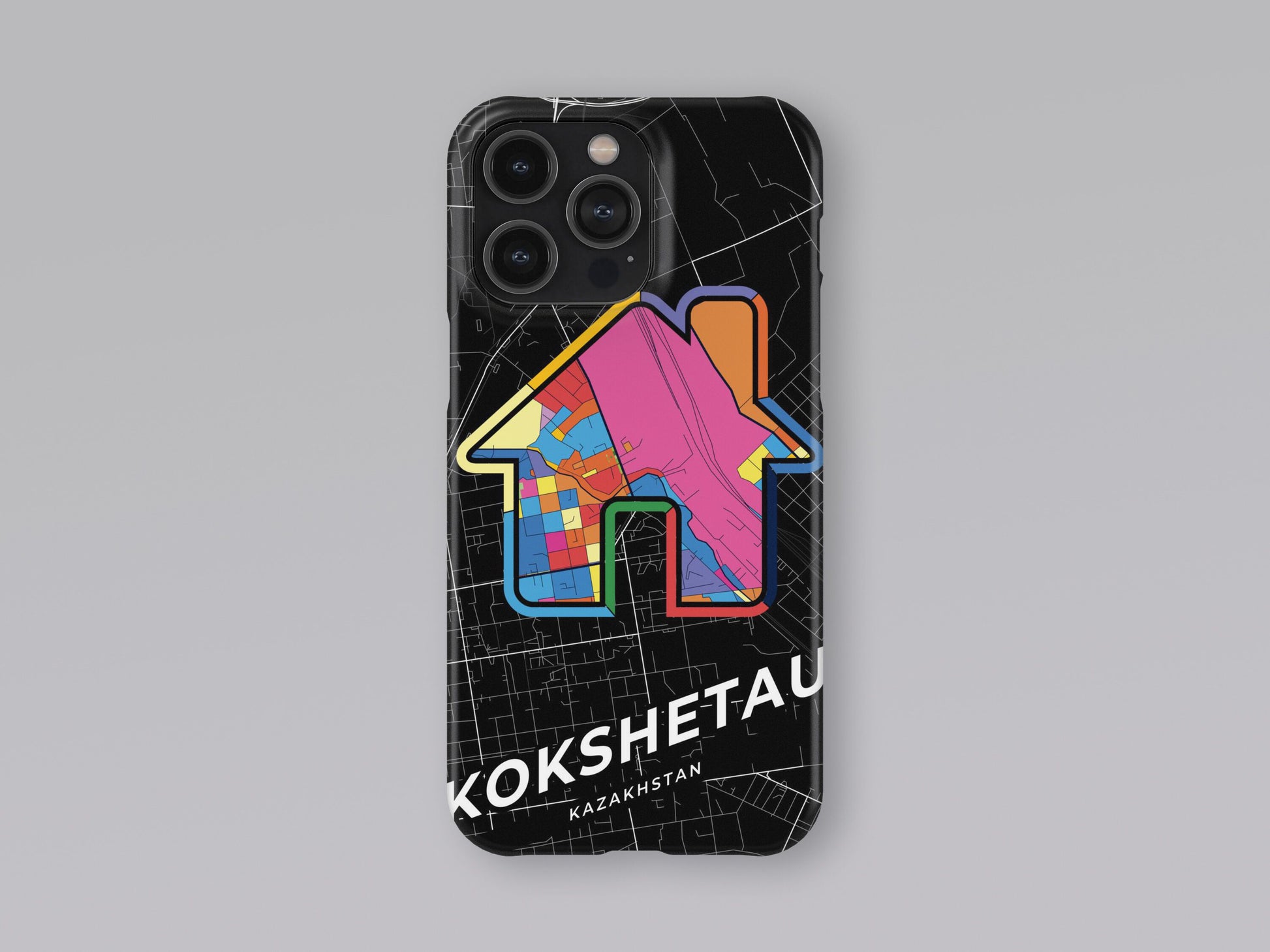 Kokshetau Kazakhstan slim phone case with colorful icon. Birthday, wedding or housewarming gift. Couple match cases. 3
