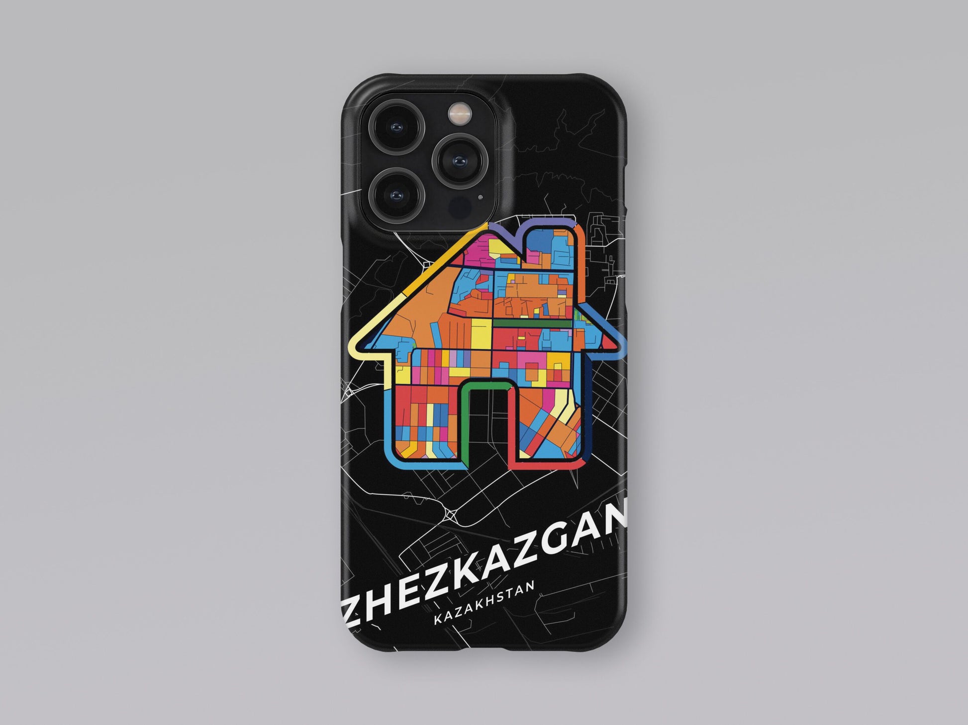 Zhezkazgan Kazakhstan slim phone case with colorful icon 3