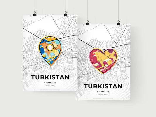 Turkistan Kazakhstan art print for couples