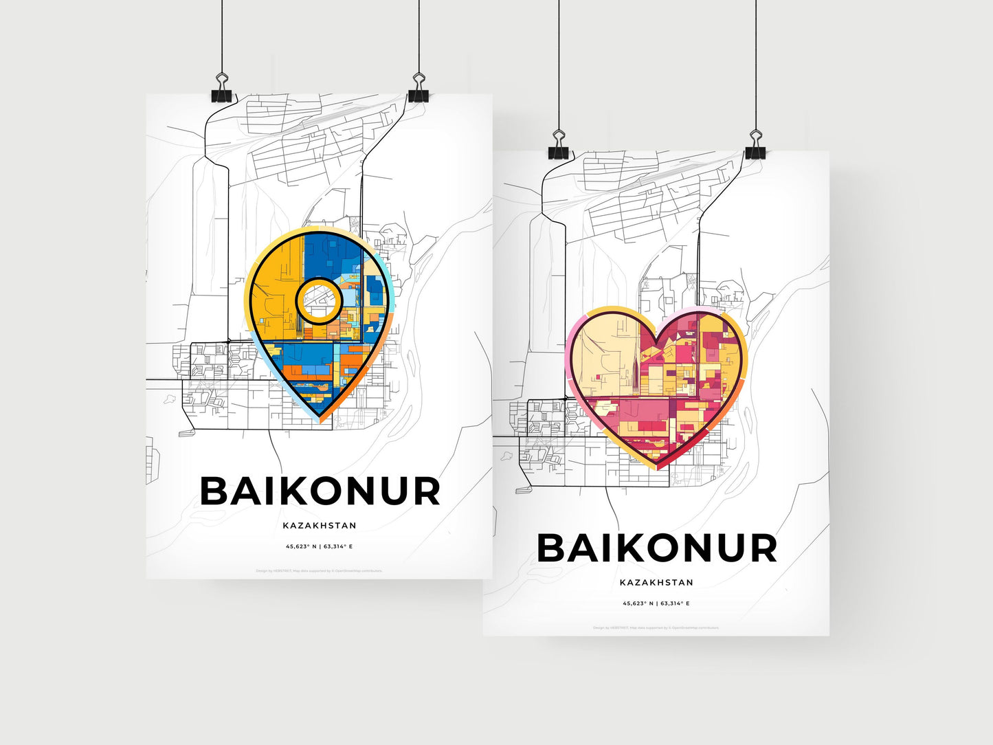 Baikonur Kazakhstan art print for couples